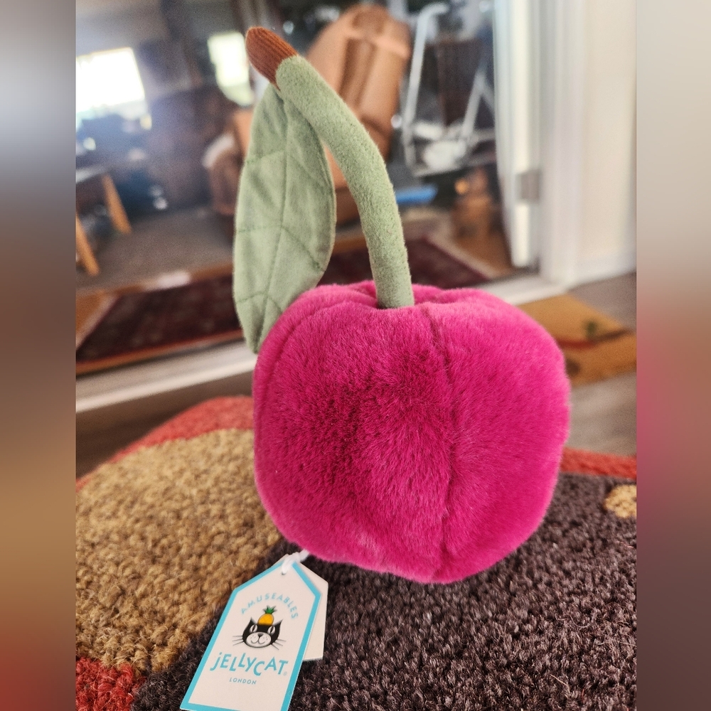 Jellycat Amuseable Cherry 🍒 5x4" Soft & Plush NWT - Picture 7 of 7